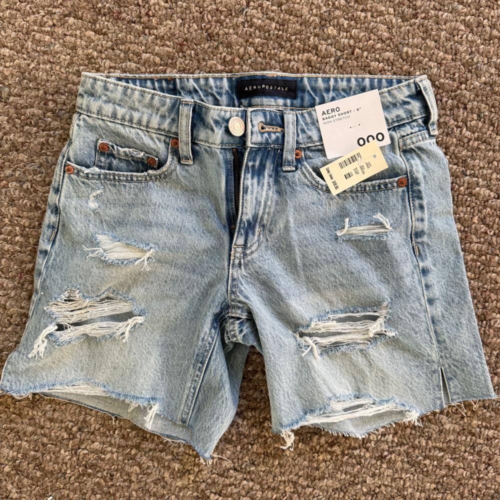 Distressed Denim Women Shorts Aeropostale